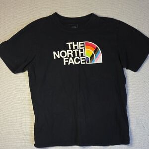 The North Face Black Tee with Rainbow Graphic